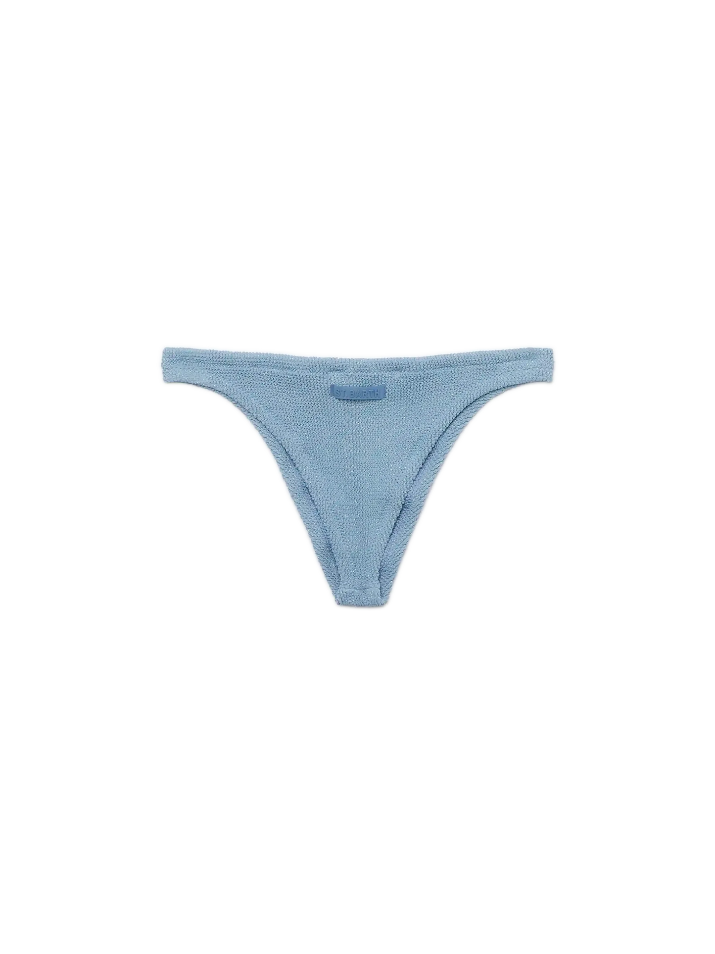Naomi avio blue lurex crinkle cheeky swim briefs