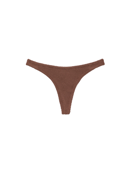 Naomi brown crinkle cheeky swim briefs