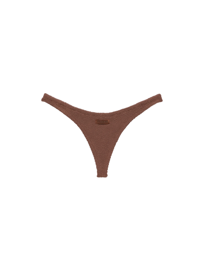 Naomi brown crinkle cheeky swim briefs