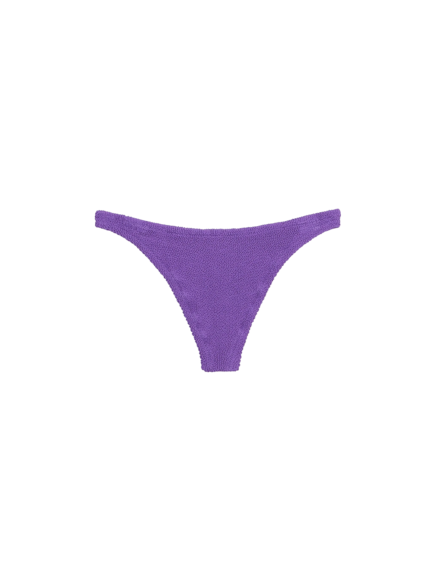 Woman purple crinkle cheeky swim briefs Naomi