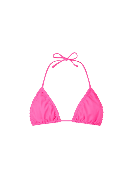 Woman fluo pink classic triangle top swimsuit Nilly