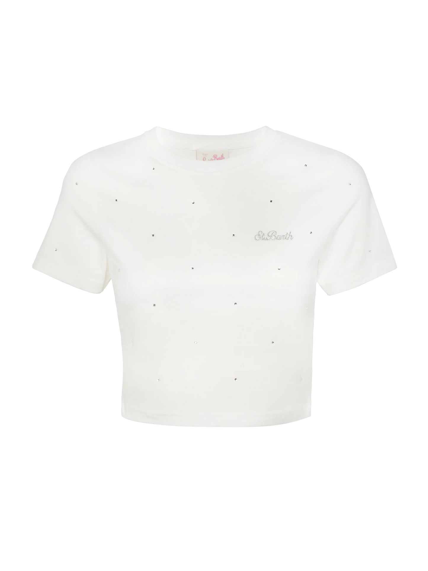 Nives cotton t-shirt with rhinestone embellishment