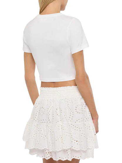 Nives cotton t-shirt with Gossip $ Shopping embroidery