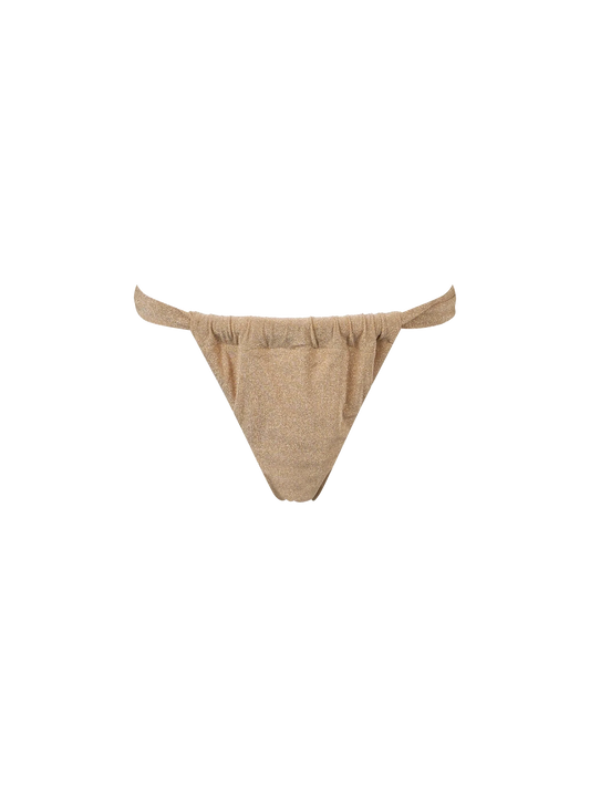 Woman gold lurex cheekiest swim briefs Noelle