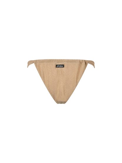 Woman gold lurex cheekiest swim briefs Noelle