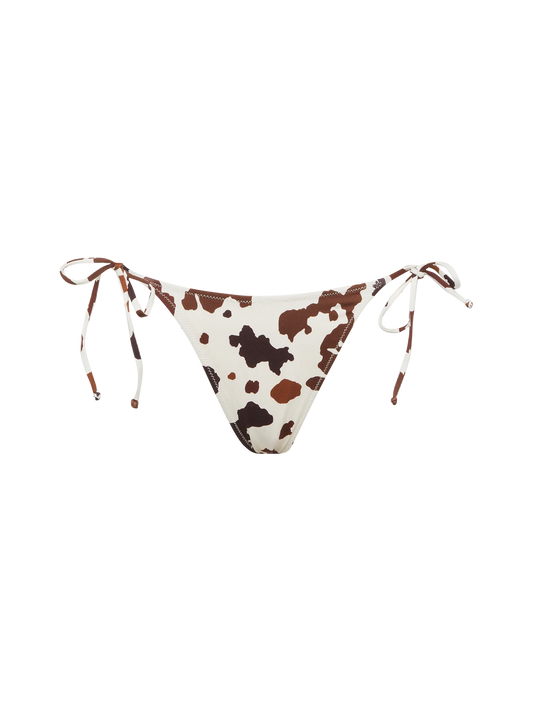Norah cheeky swim briefs with cow skin print