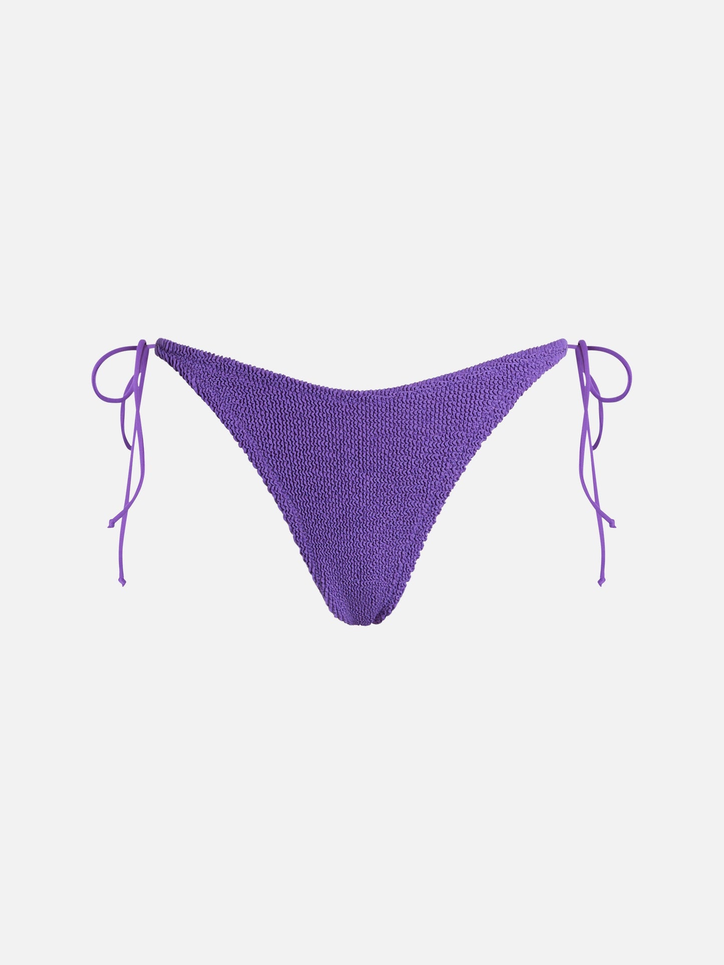 Woman purple crinkle cheekiest swim briefs Norah