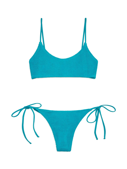 Teal green crinkle bralette bikini Judy Norah