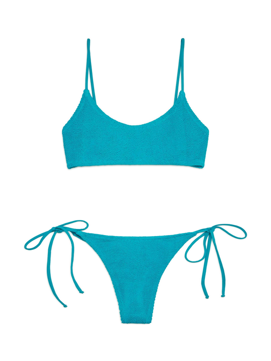 Teal green crinkle bralette bikini Judy Norah