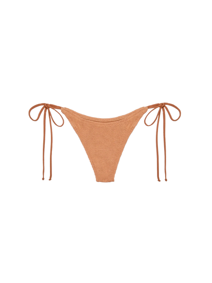 Norah caramel brown crinkle cheekiest swim briefs