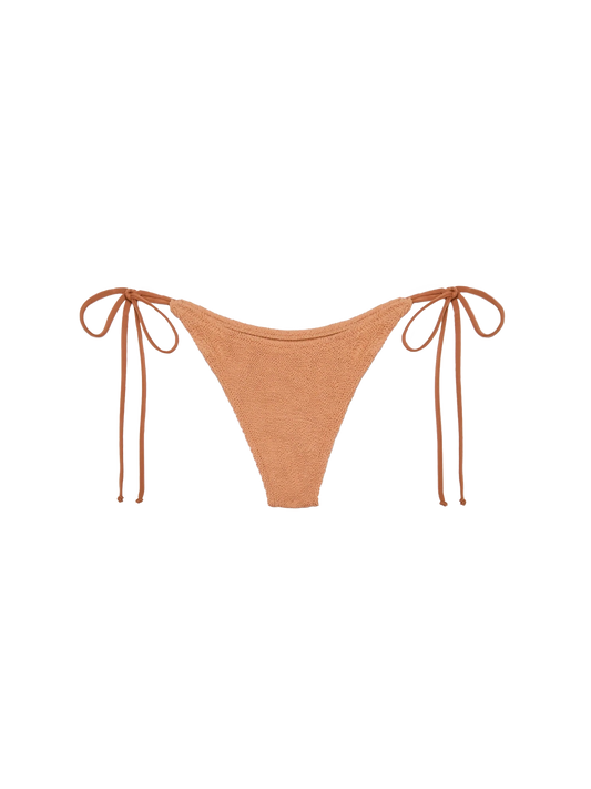 Norah caramel brown crinkle cheekiest swim briefs