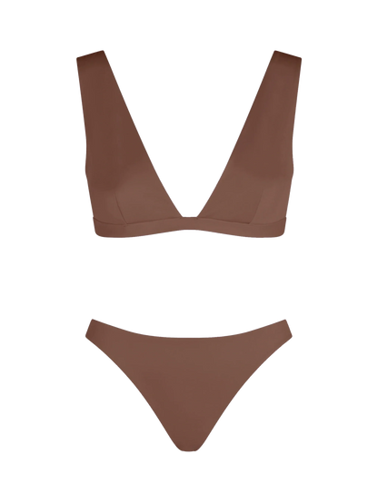 Woman brown heatsealed scooped bikini Ofelia Reanna