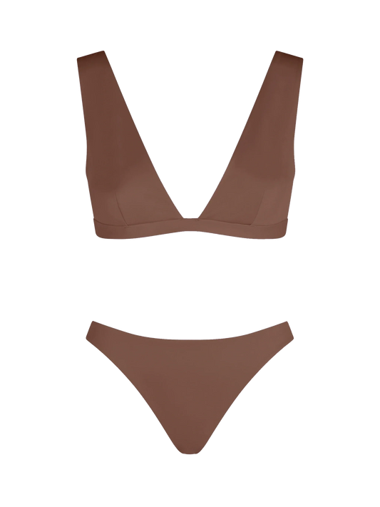 Woman brown heatsealed scooped bikini Ofelia Reanna