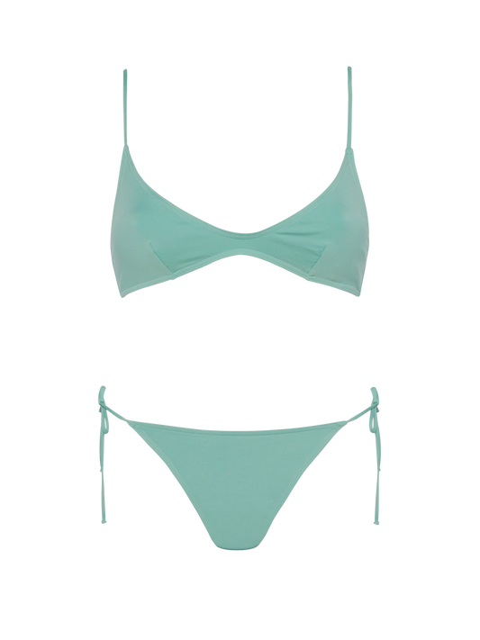 Paloma Marielle sage green bikini with scoop bralette top and classic briefs