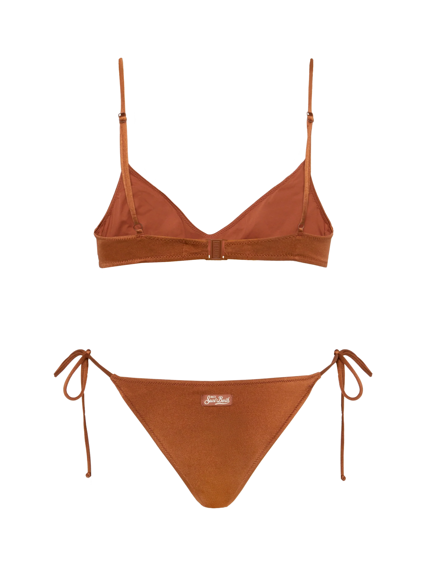 Scoop bralette brown bikini Paloma Marielle with rhinestone embellishment