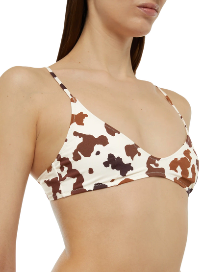 Scoop bralette bikini Paloma Norah with cow skin print