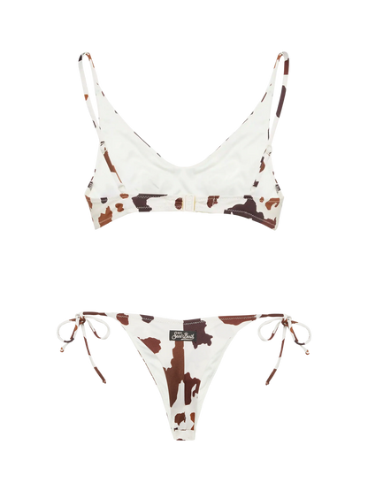 Scoop bralette bikini Paloma Norah with cow skin print