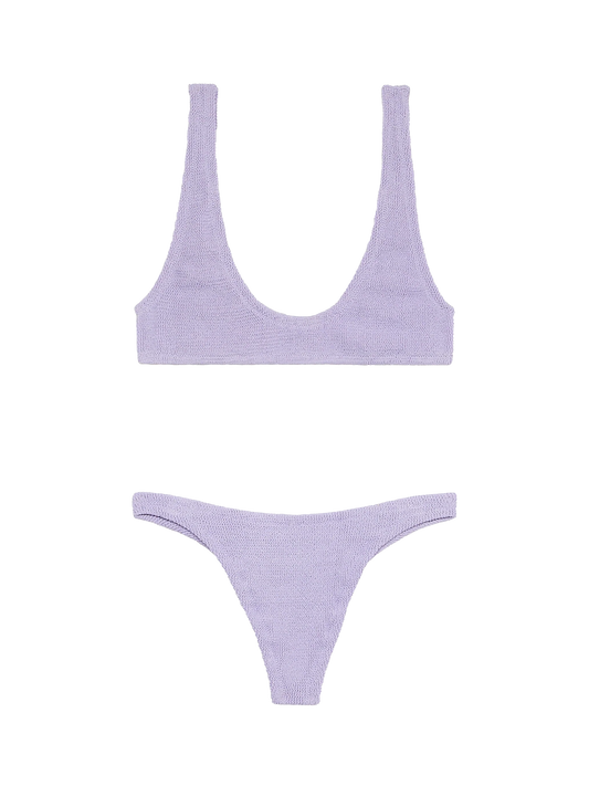 Woman lilac lurex tiny crinkle bralette bikini Pamy Naomi