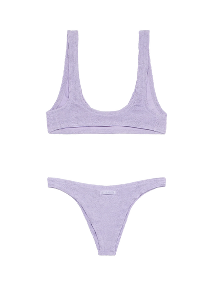 Woman lilac lurex tiny crinkle bralette bikini Pamy Naomi