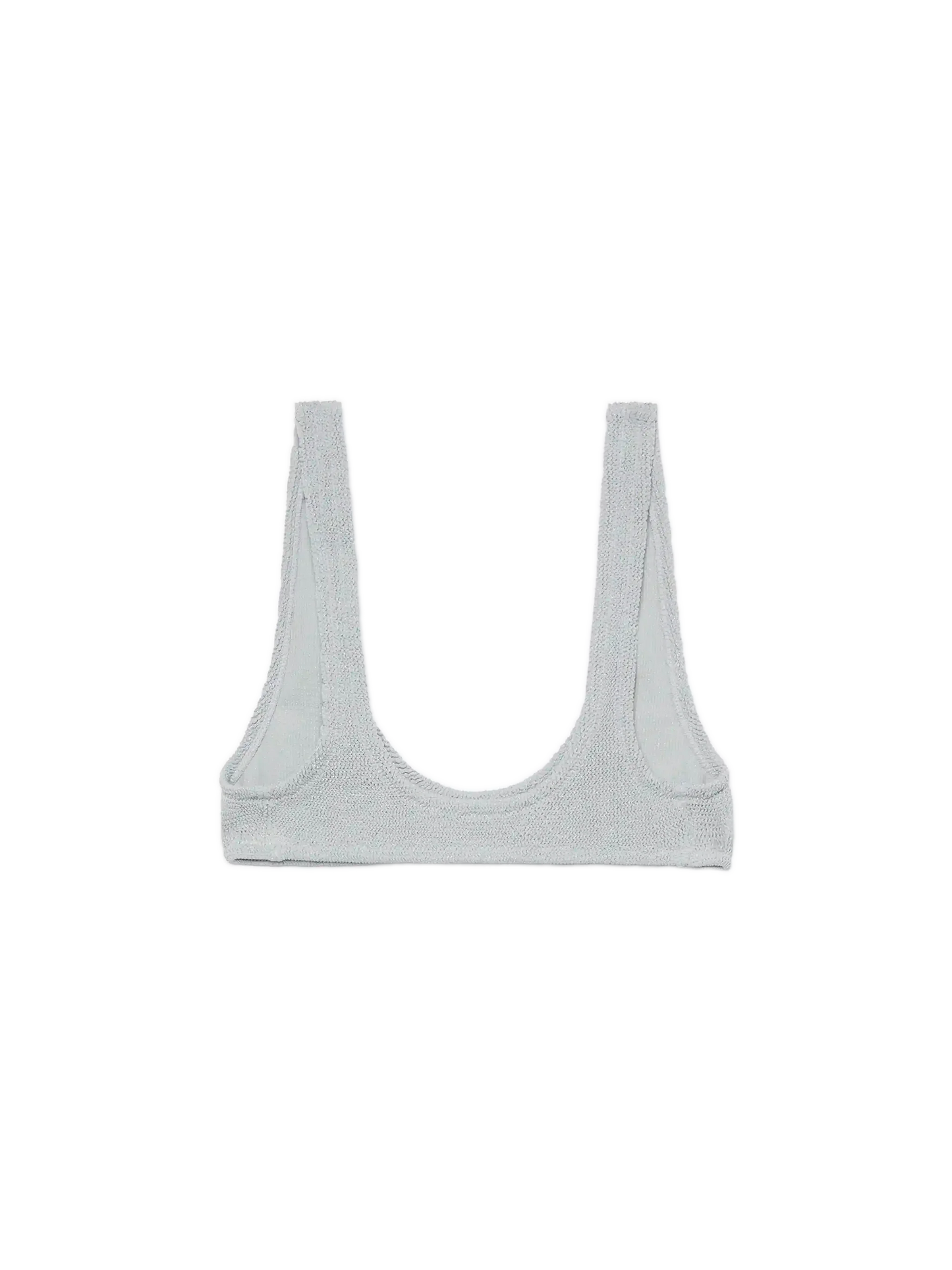 Pamy lurex silver tiny crinkle bralette