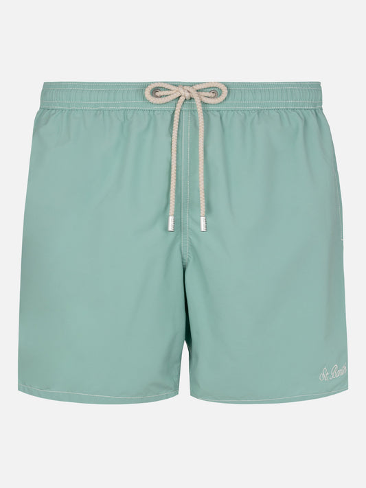 Sage green mid-length classic light swim shorts Patmos