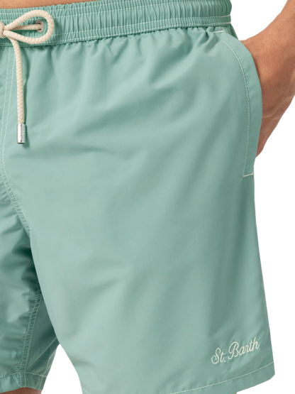 Sage green mid-length classic light swim shorts Patmos