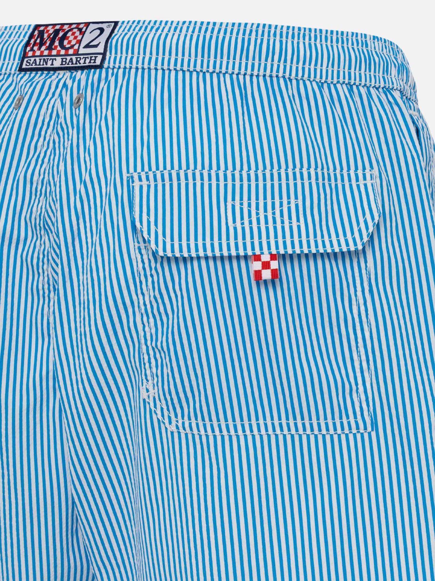 Seersucker bluette striped classic light swim shorts Patmos