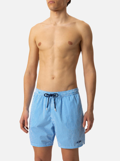 Seersucker bluette striped classic light swim shorts Patmos