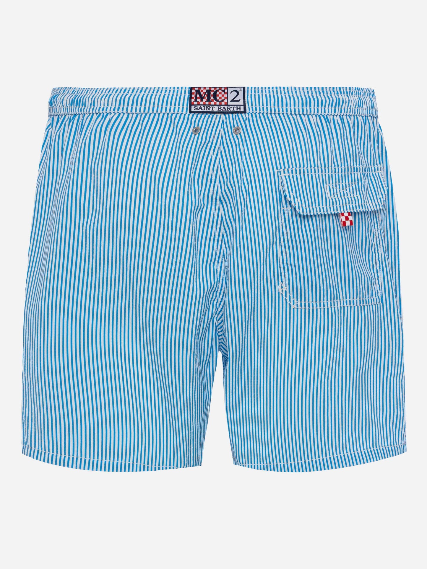Seersucker bluette striped classic light swim shorts Patmos