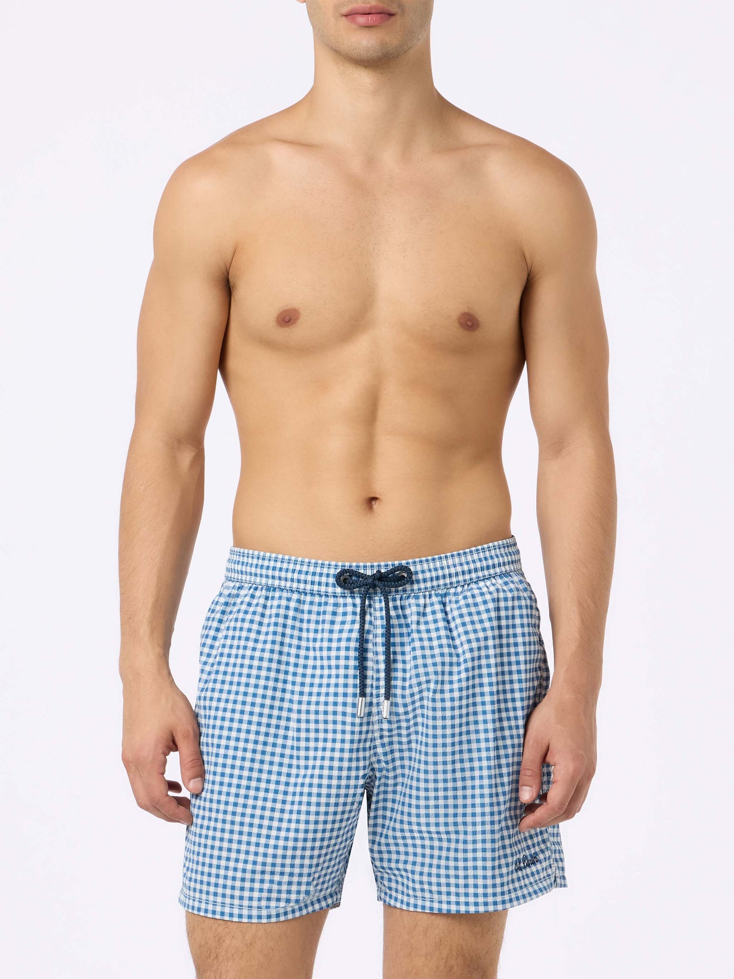 Seersucker gingham classic light swim shorts Patmos