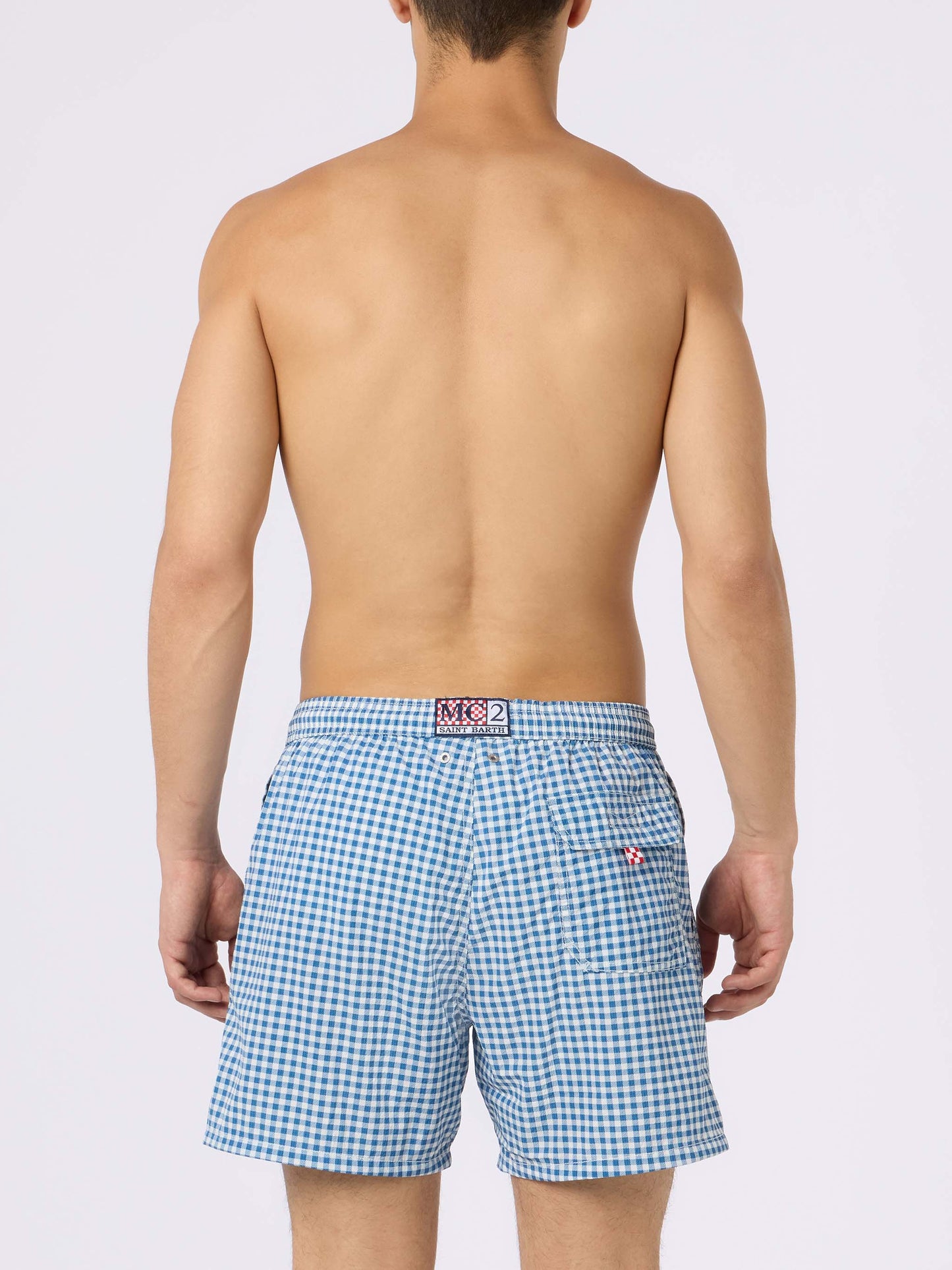 Seersucker gingham classic light swim shorts Patmos