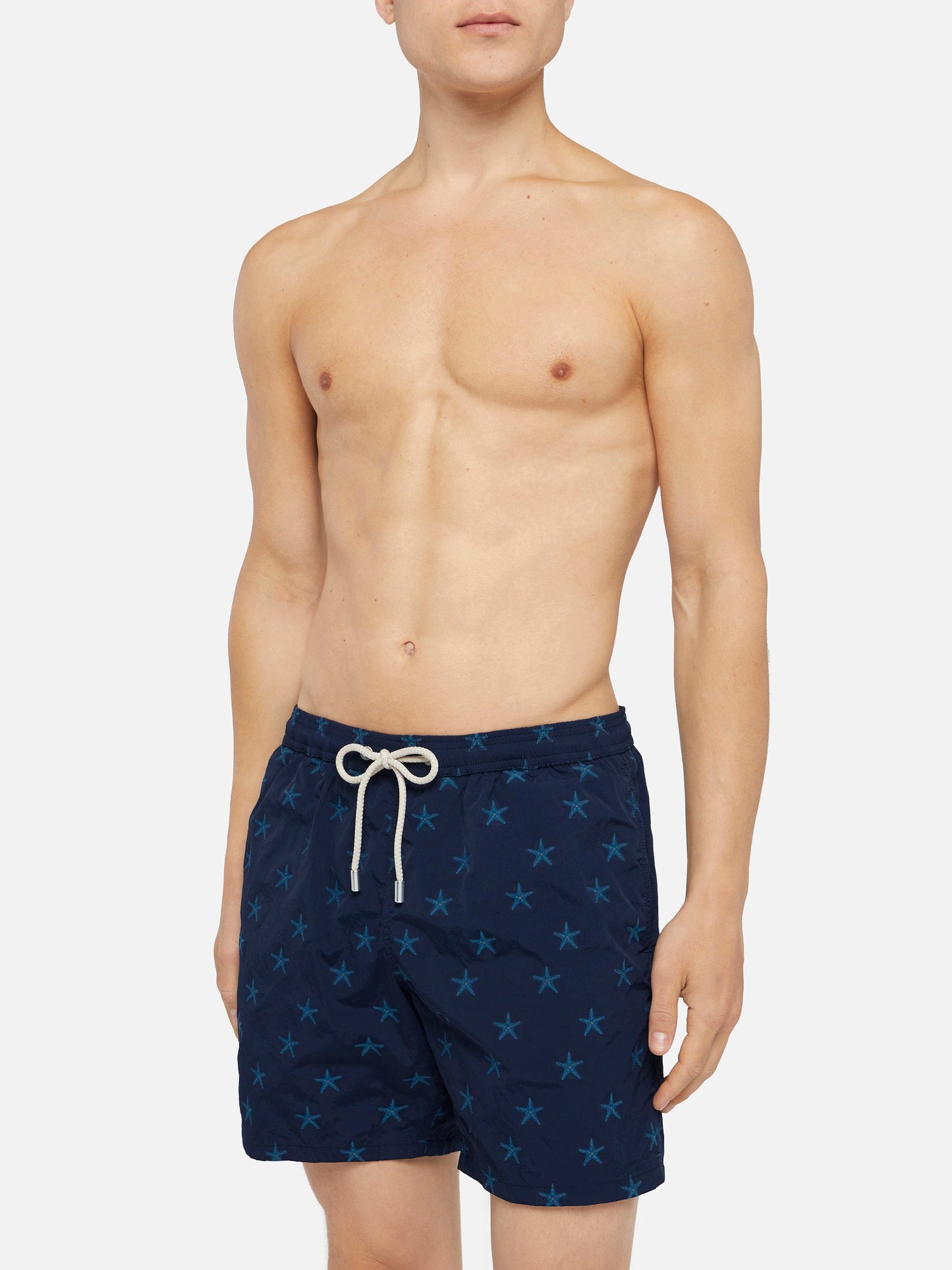 Mid-length swim shorts Patmos The Riviera with all over seastar jacquard