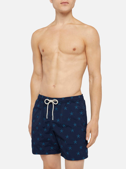 Mid-length swim shorts Patmos The Riviera with all over seastar jacquard