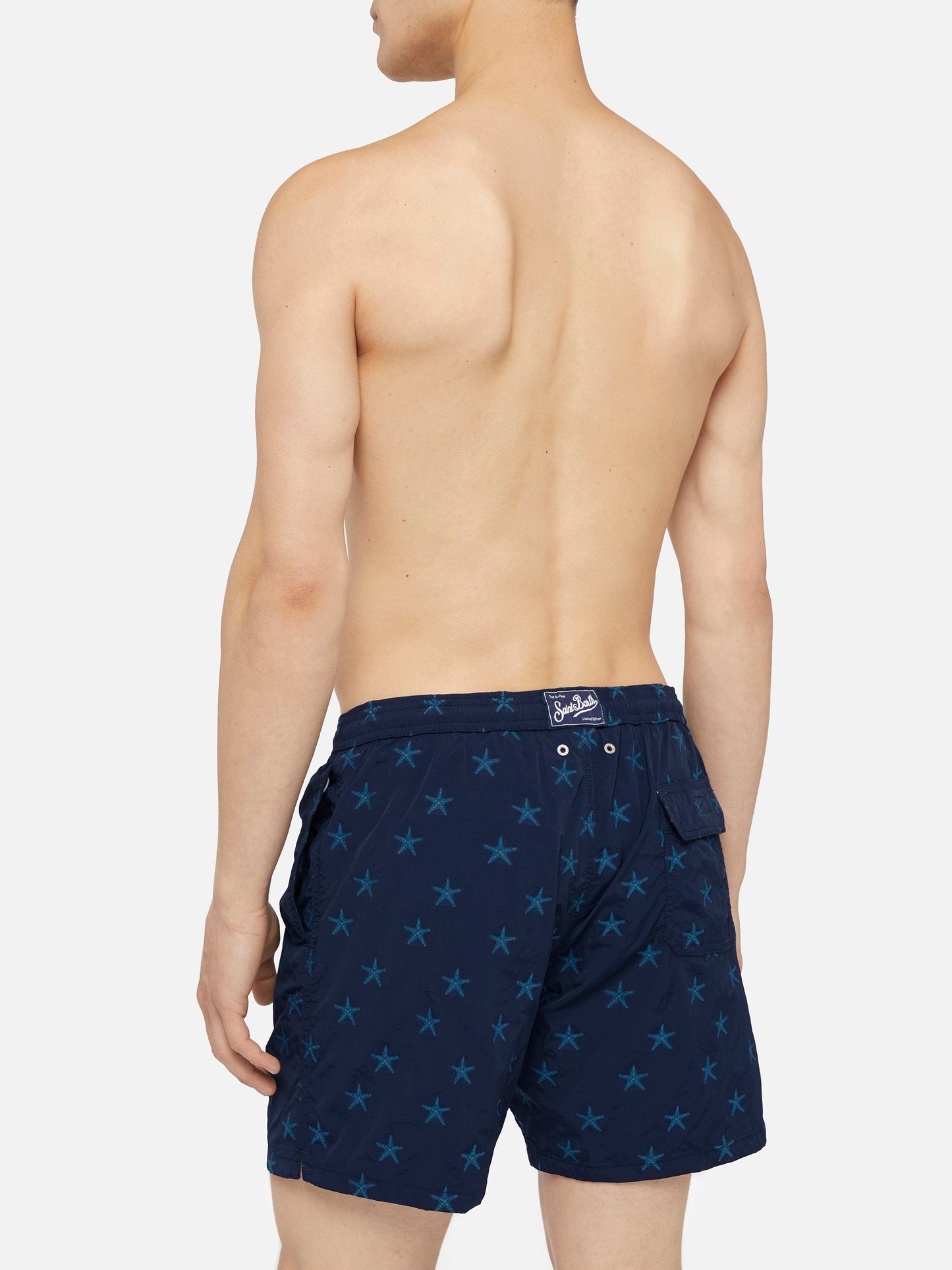 Mid-length swim shorts Patmos The Riviera with all over seastar jacquard