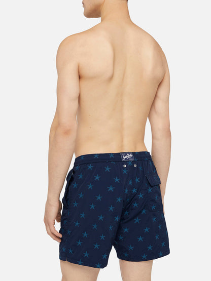 Mid-length swim shorts Patmos The Riviera with all over seastar jacquard