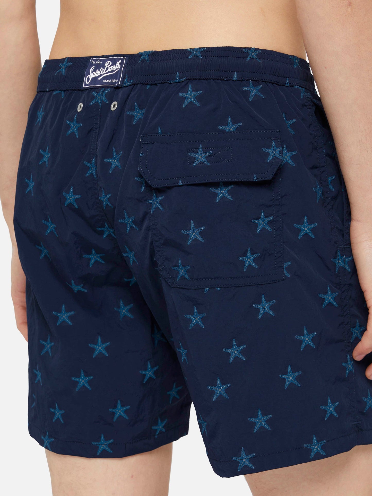 Mid-length swim shorts Patmos The Riviera with all over seastar jacquard