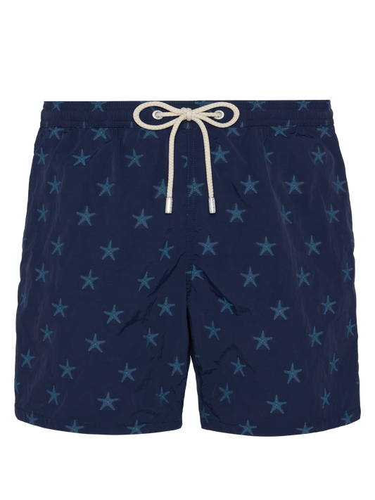 Mid-length swim shorts Patmos The Riviera with all over seastar jacquard