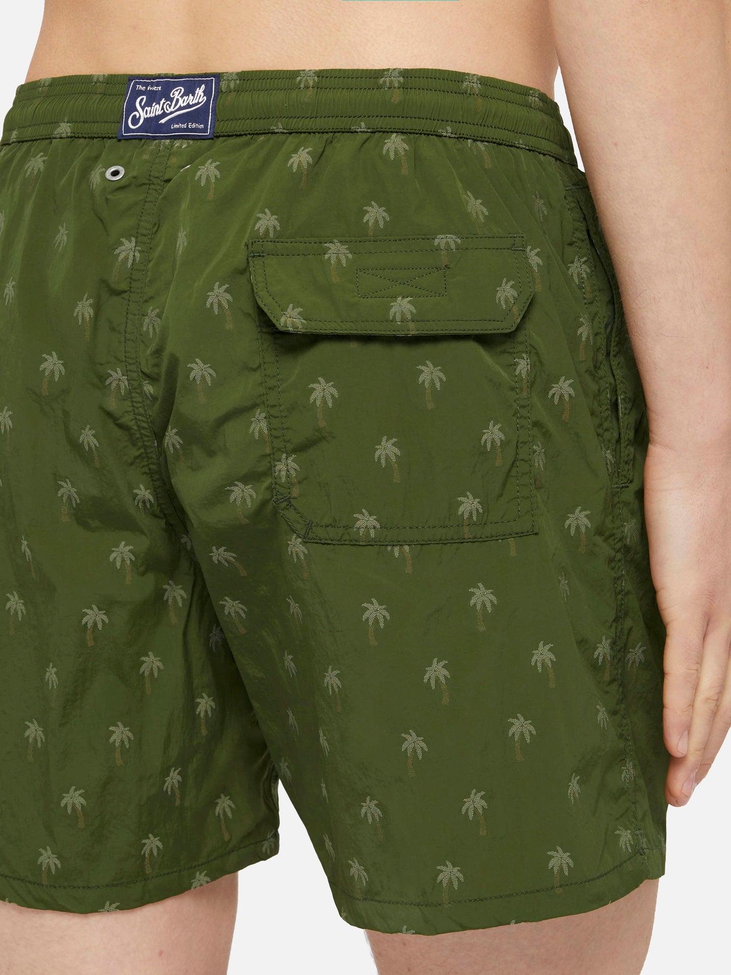 Mid-length swim shorts Patmos The Riviera with all over palm jacquard