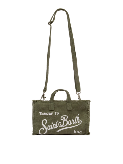 Military green linen Phone Bag - MC2 Saint Barth