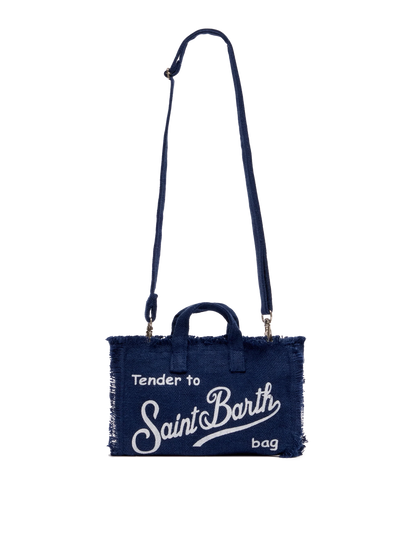 Navy blue linen Phone Bag - MC2 Saint Barth