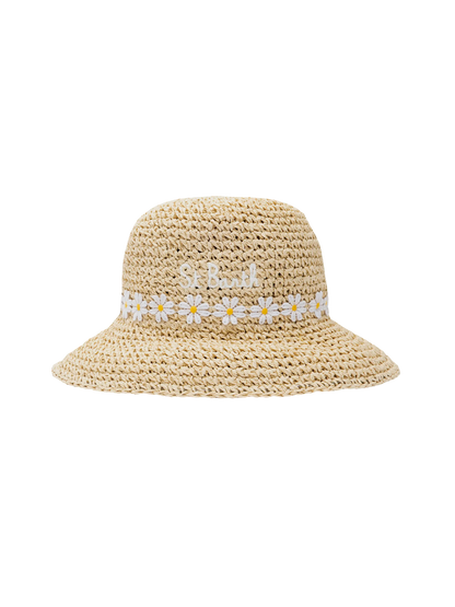Polly bucket-style straw-effect hat