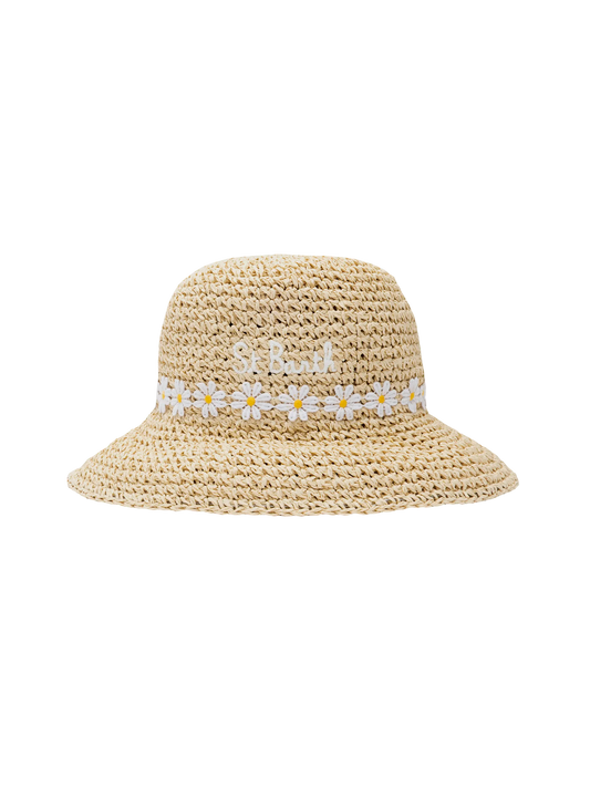Polly bucket-style straw-effect hat