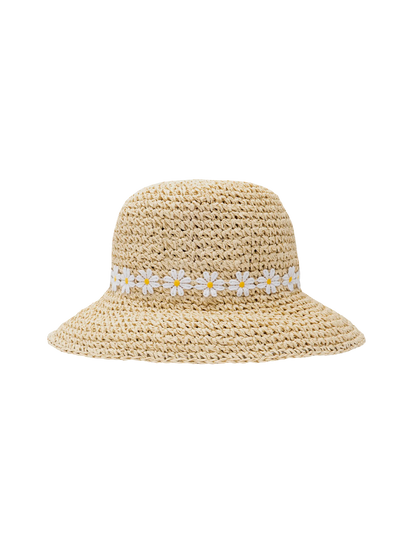 Polly bucket-style straw-effect hat