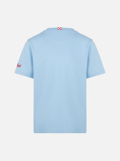 Portofino Jr cotton jersey t-shirt with Il Sole bacia i Monelli embroidery | INSULTI LUMINOSI SPECIAL EDITION
