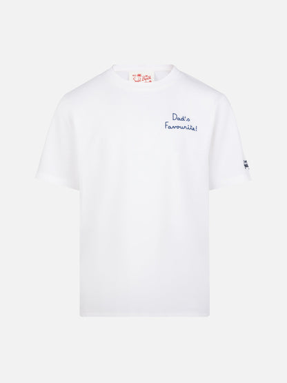 Portofino Jr cotton jersey t-shirt with Dad's Favourite embroidery