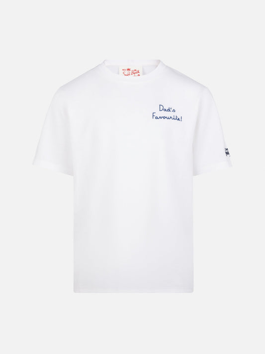 Portofino Jr cotton jersey t-shirt with Dad's Favourite embroidery