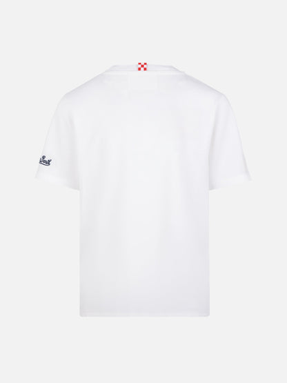Portofino Jr cotton jersey t-shirt with Dad's Favourite embroidery