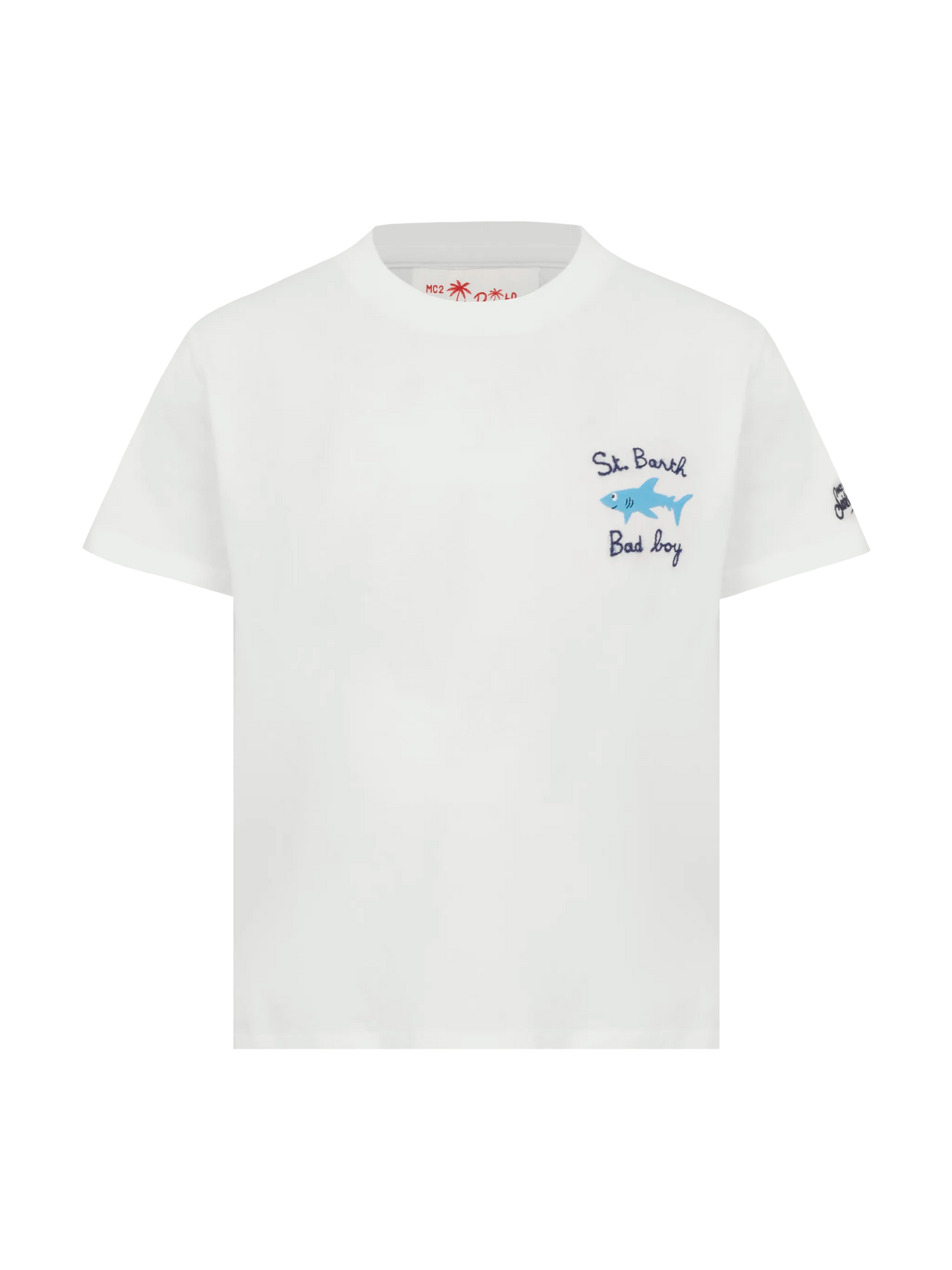 Portofino Jr cotton jersey t-shirt with St. Barth Bad Boy embroidery