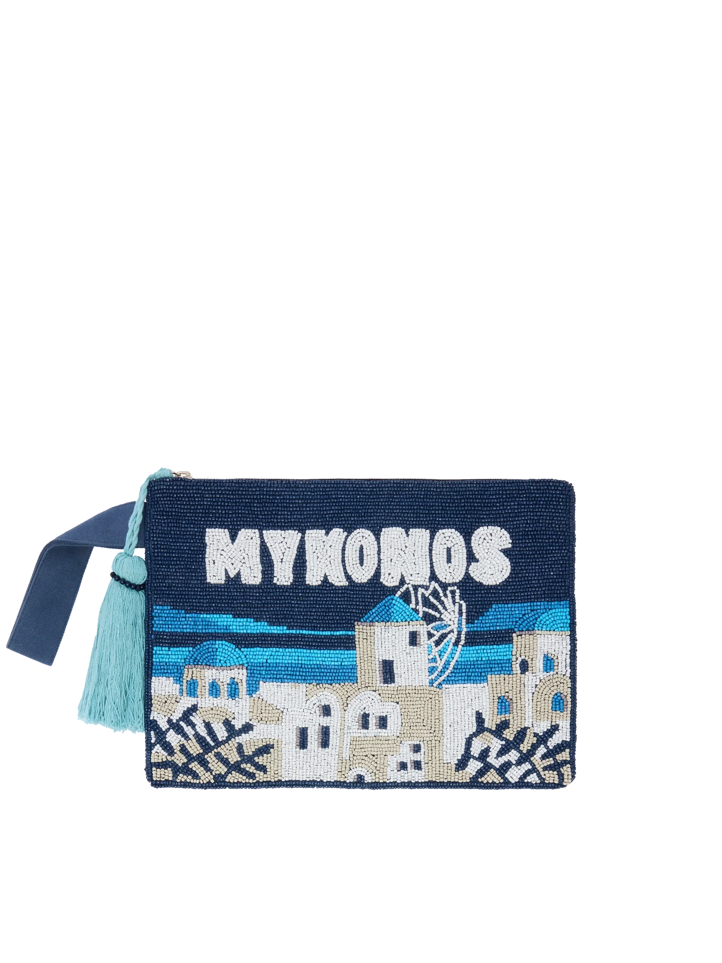 Pearl Pouch with Mykonos beaded postcard
