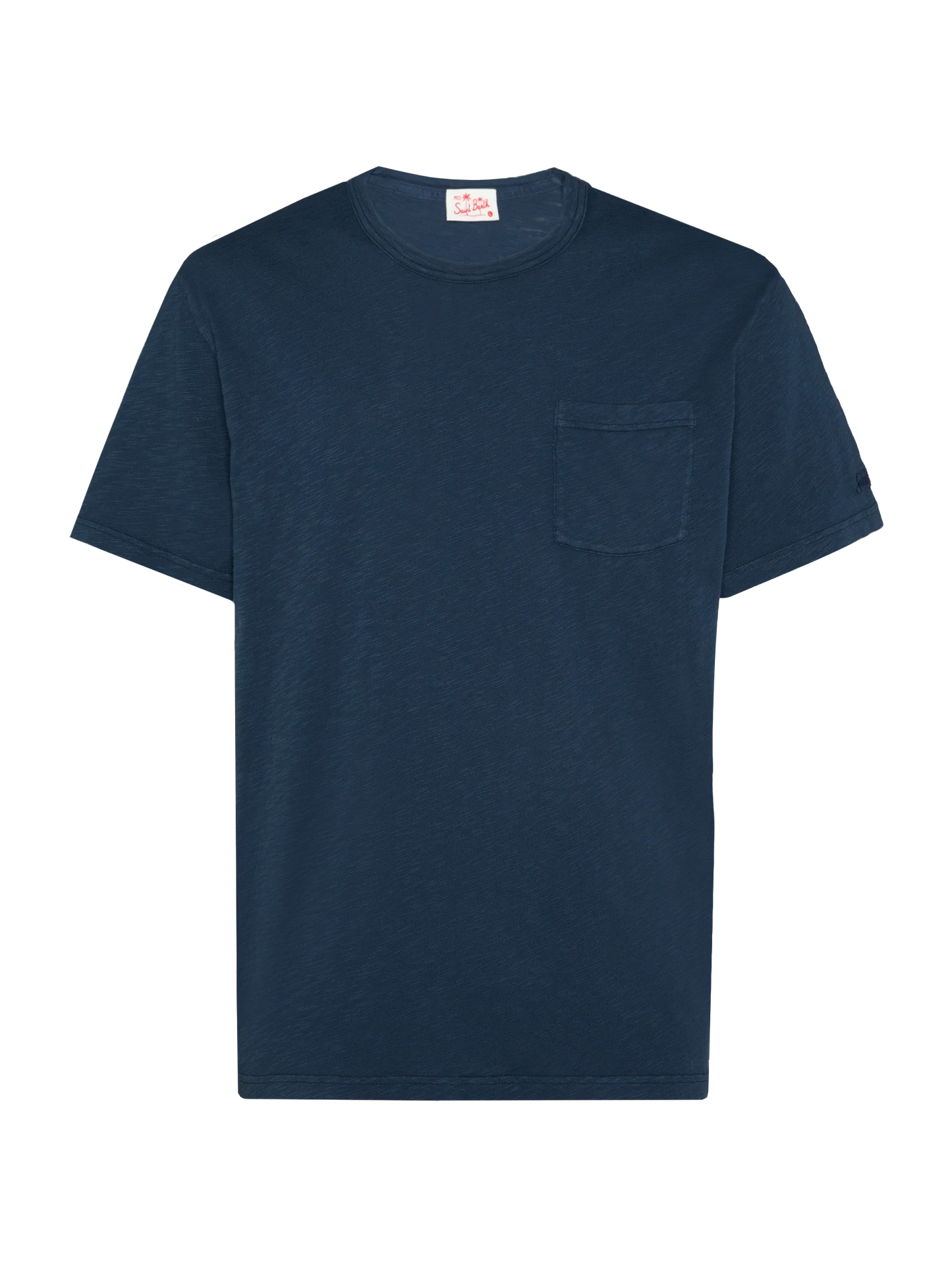 Navy blue flamed cotton t-shirt President with embroidery